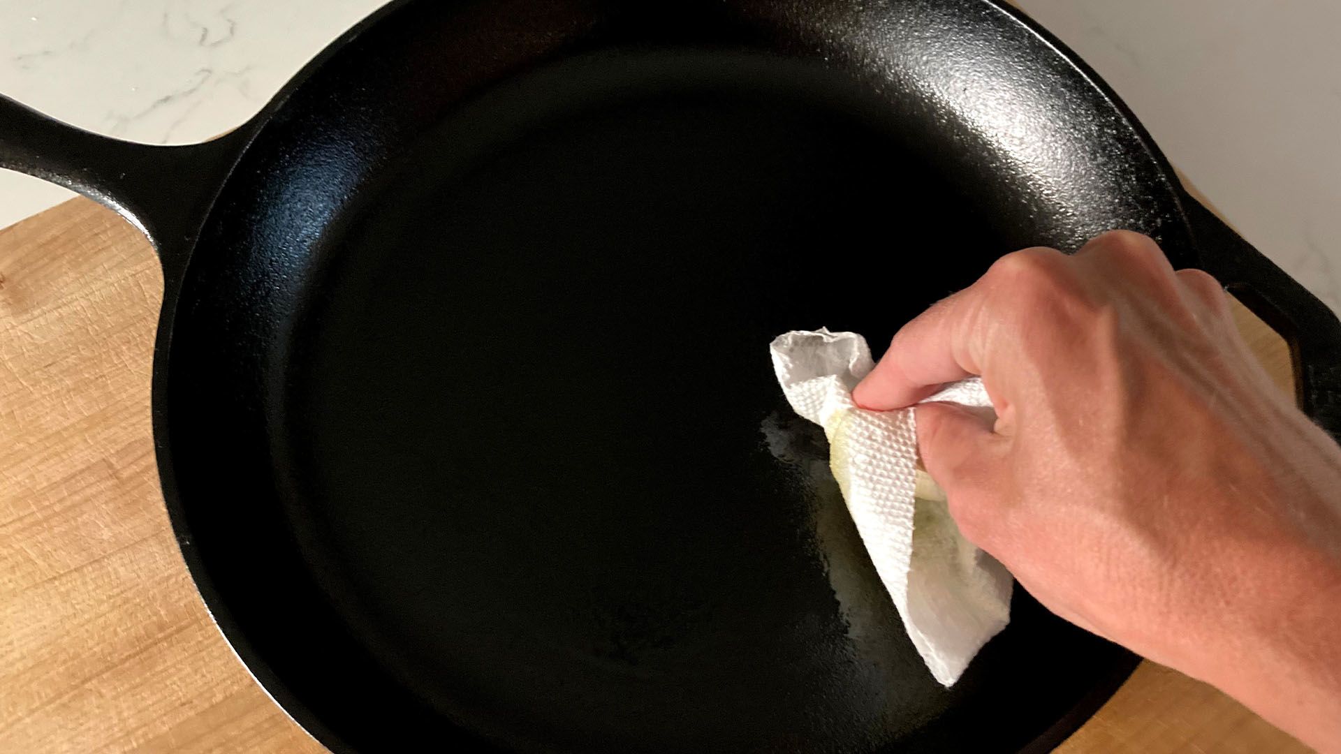 how to save a cast iron skillet that you accidently put dish soap in it