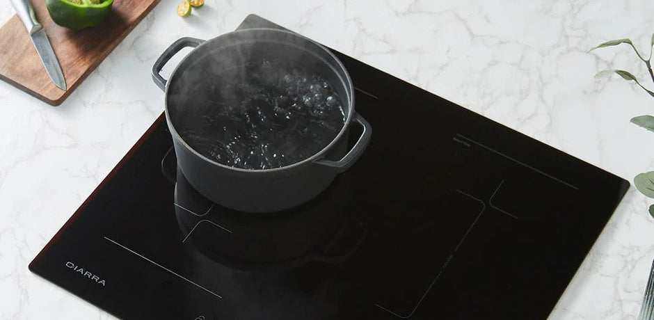 making pizza on cast iron with induction