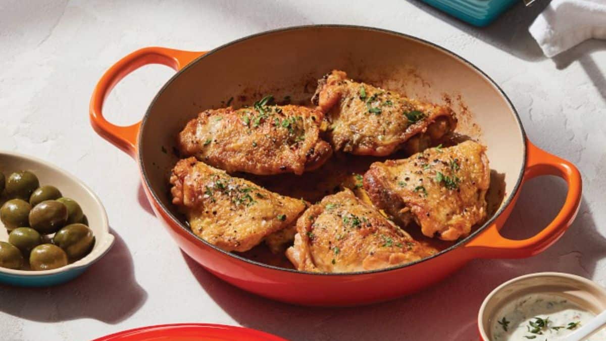 cast iron braiser for seafood dishes
